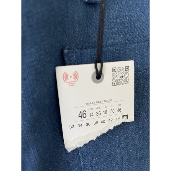 Zara The ZW Patch Pocket Wide Leg Jeans NWT Size US14 High Rise 34" Waist 31" In - Picture 5 of 9